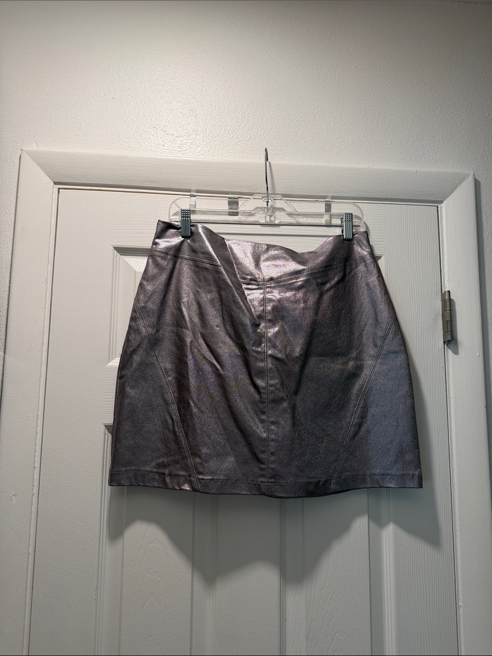 Metallic silver A-Line Mini Skirt by GB